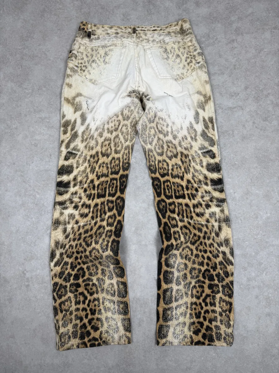 FW2001 Roberto Cavalli Leopard White Pants - Image 5