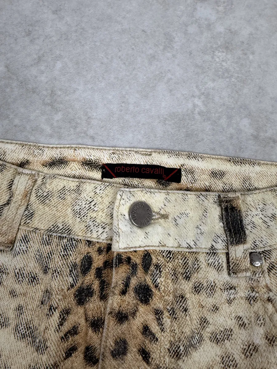 FW2001 Roberto Cavalli Leopard White Pants - Image 8