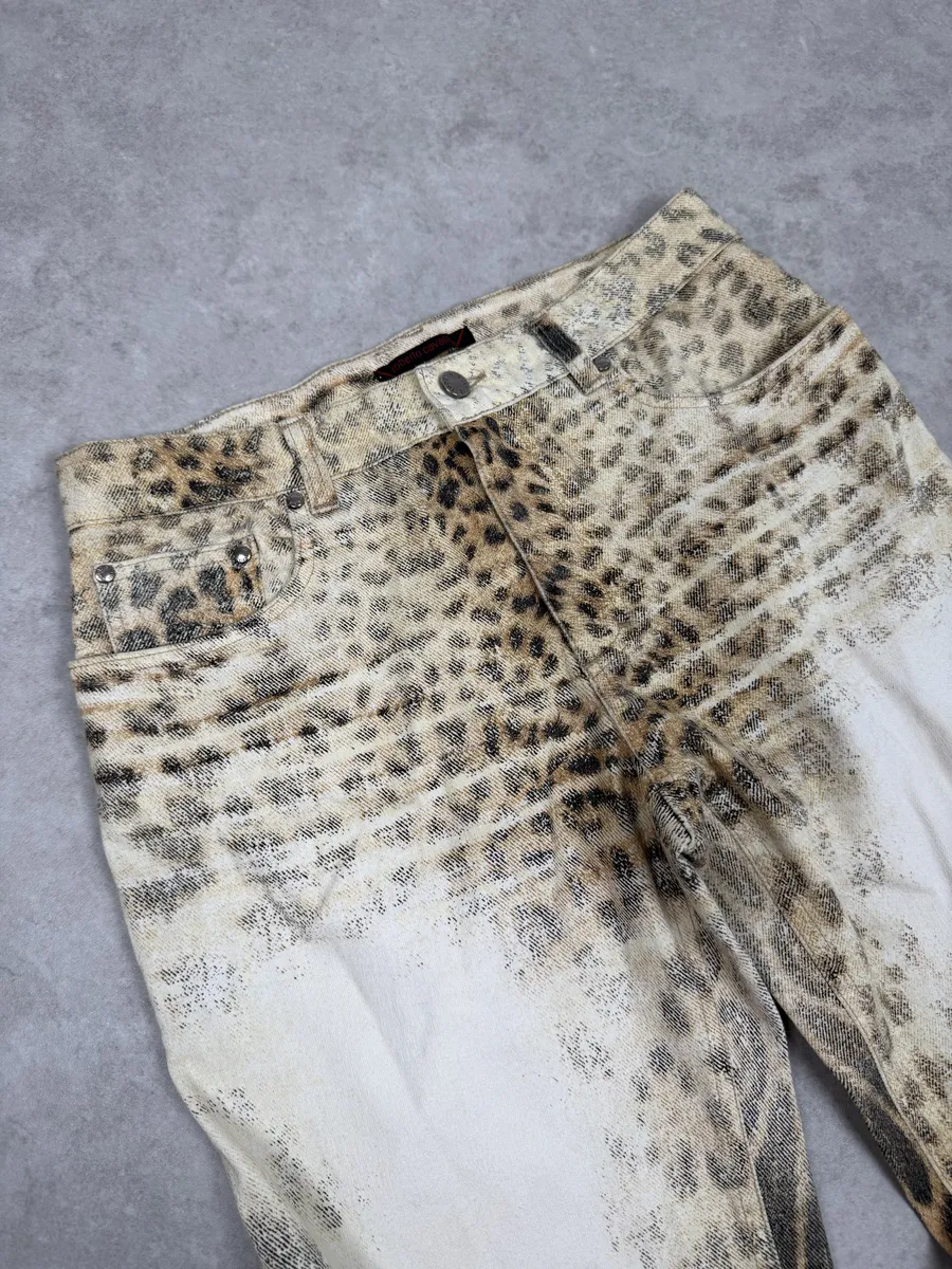 FW2001 Roberto Cavalli Leopard White Pants - Image 9