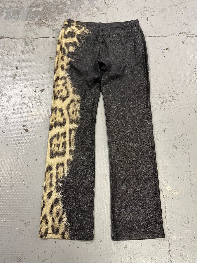 FW2001 Roberto Cavalli Shinny Faux Fur Leopard Pants - Image 8