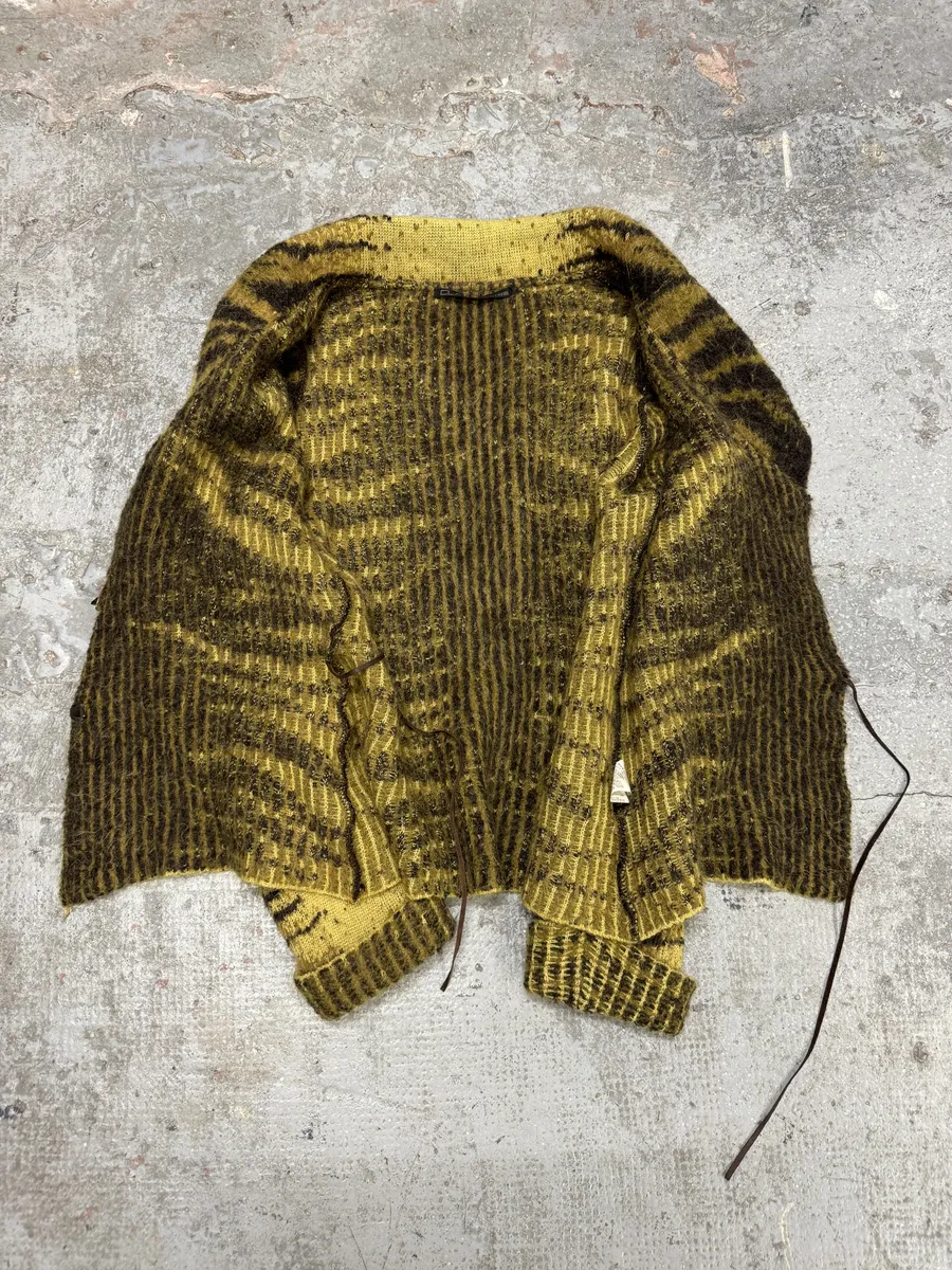 FW2002 Cavalli Safari Yellow Tiger Wool Mohair Cardigan - Image 10