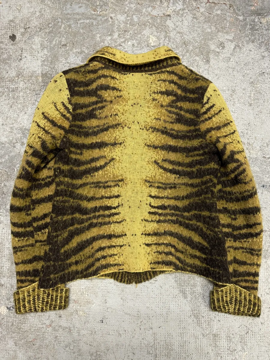 FW2002 Cavalli Safari Yellow Tiger Wool Mohair Cardigan - Image 2