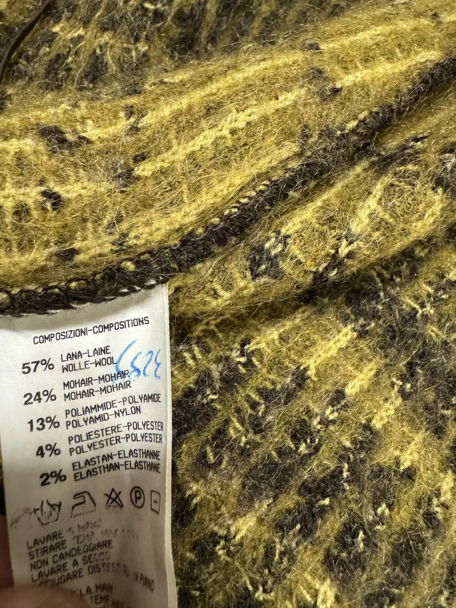 FW2002 Cavalli Safari Yellow Tiger Wool Mohair Cardigan - Image 7