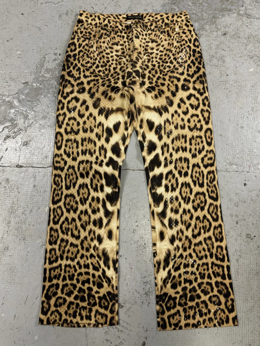 FW2002 Roberto Cavalli Leopard Print Savage Pants