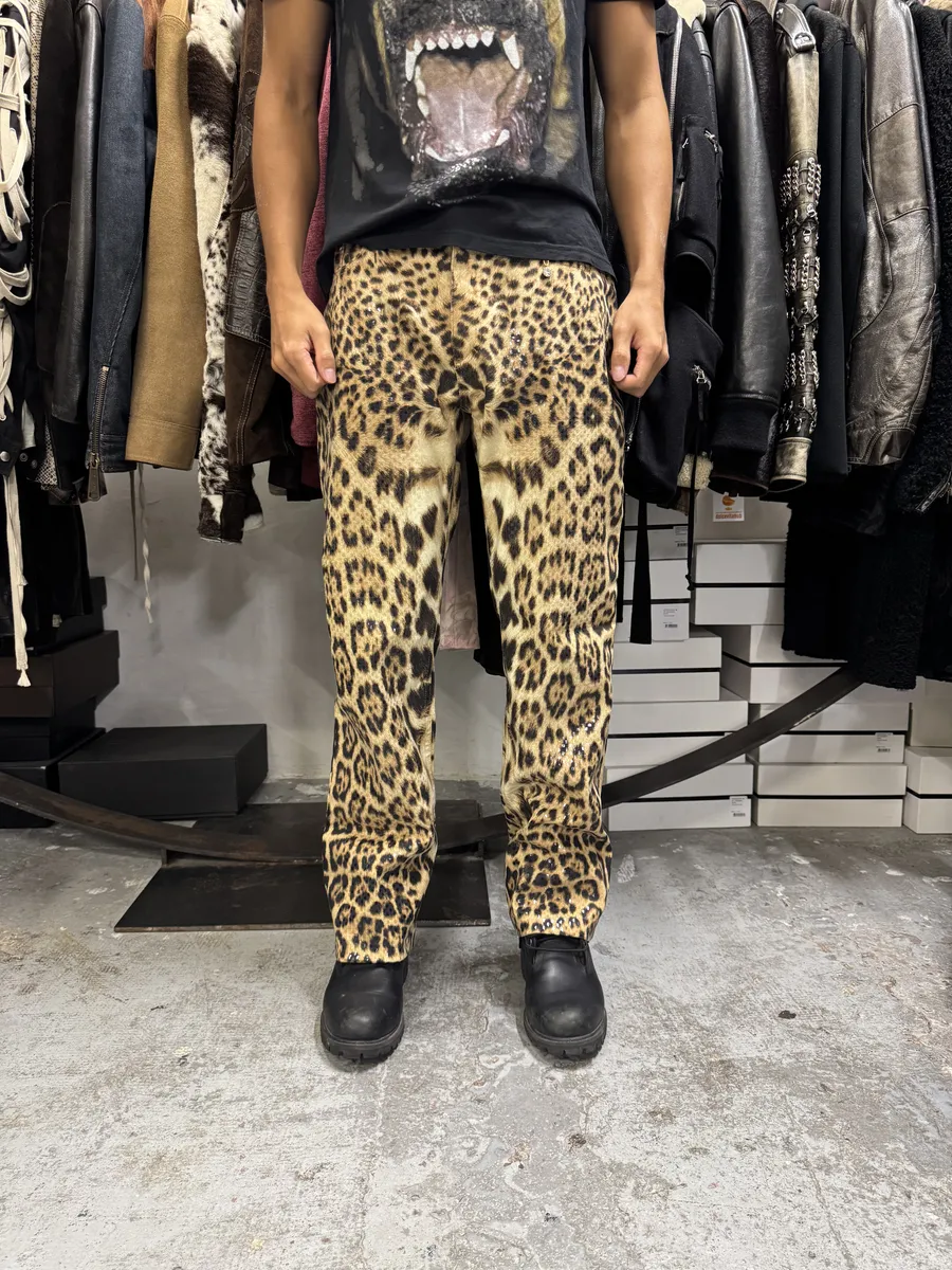 FW2002 Roberto Cavalli Leopard Print Savage Pants - Image 3