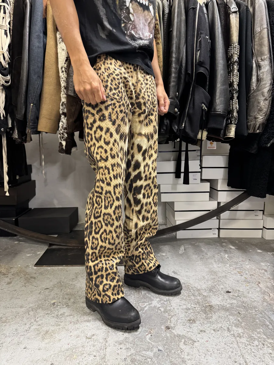 FW2002 Roberto Cavalli Leopard Print Savage Pants - Image 4
