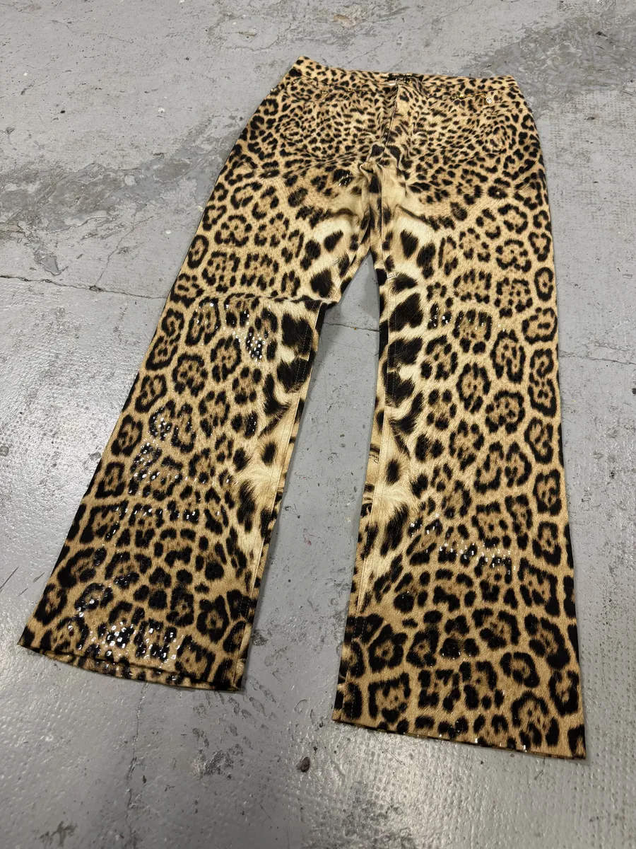FW2002 Roberto Cavalli Leopard Print Savage Pants - Image 6