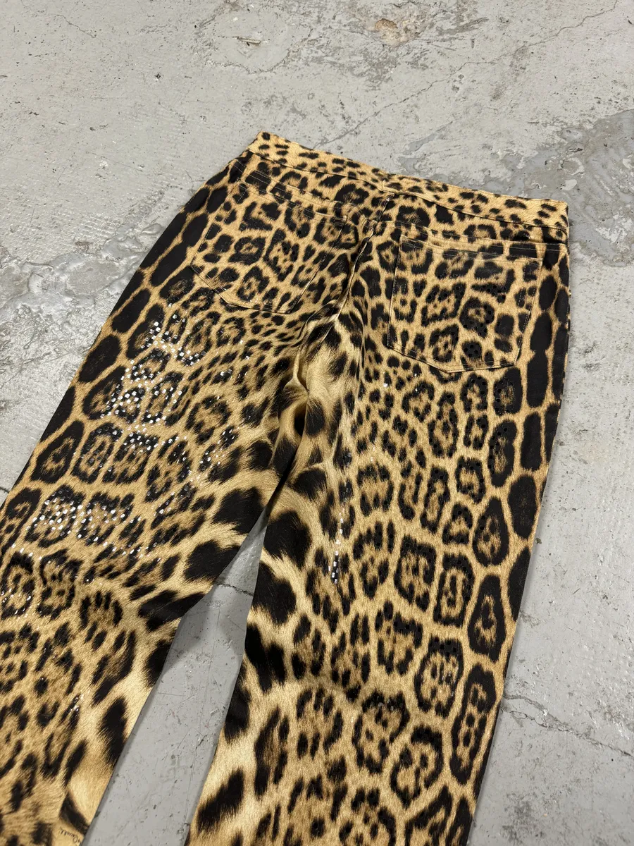 FW2002 Roberto Cavalli Leopard Print Savage Pants - Image 7