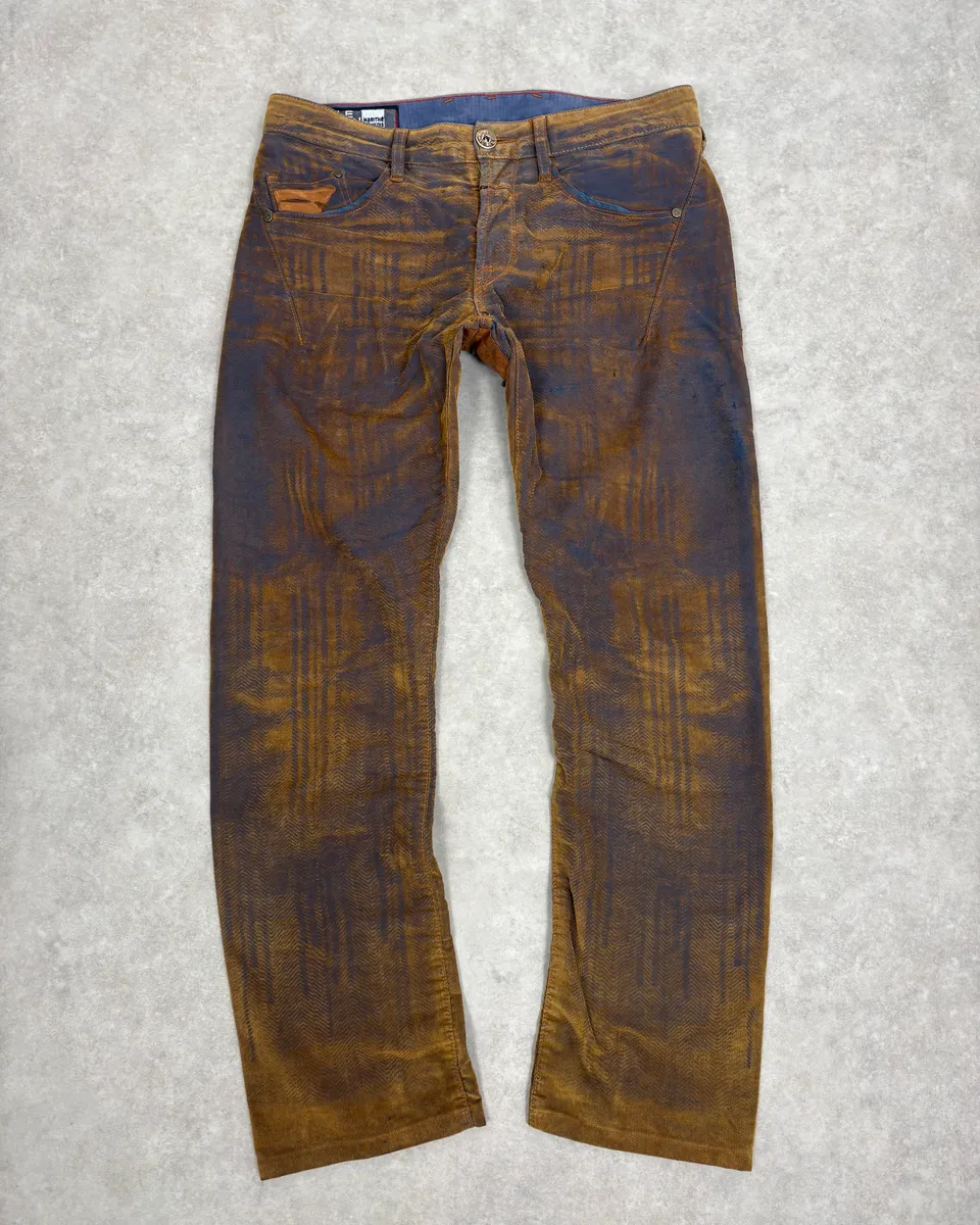 FW2003 Marithé + François Girbaud Brown & Navy Velvet Pants