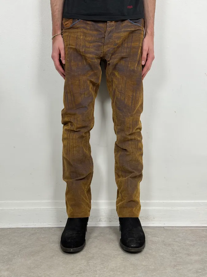 FW2003 Marithé + François Girbaud Brown & Navy Velvet Pants - Image 2