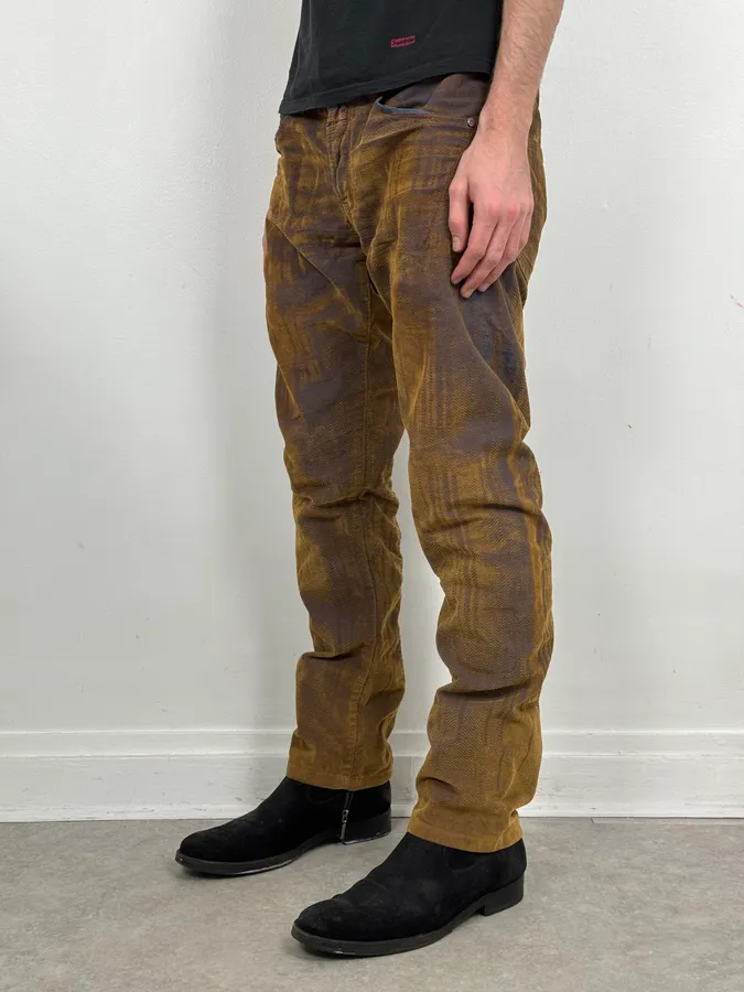 FW2003 Marithé + François Girbaud Brown & Navy Velvet Pants - Image 3