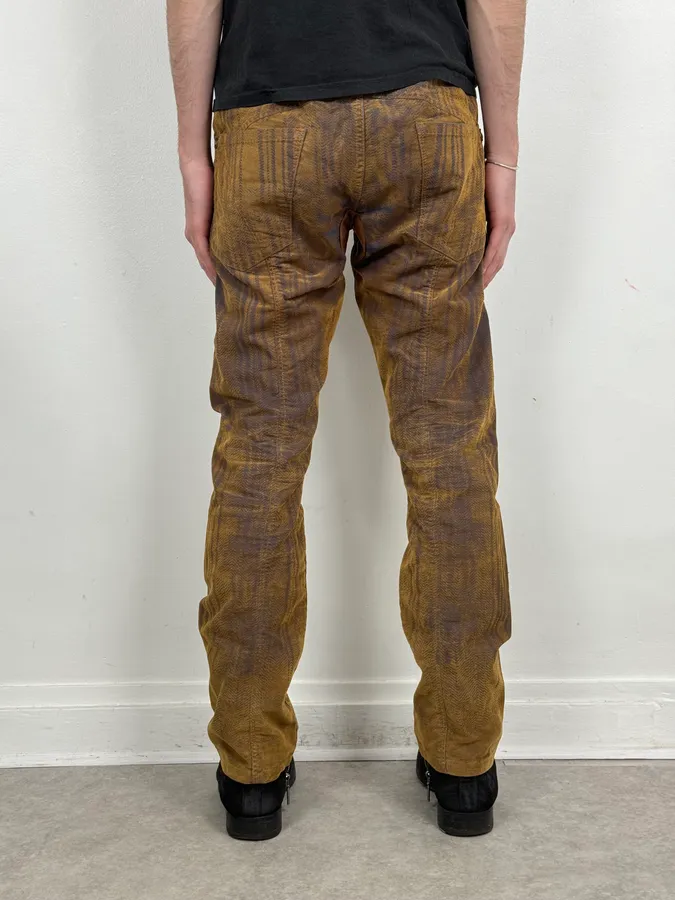 FW2003 Marithé + François Girbaud Brown & Navy Velvet Pants - Image 4