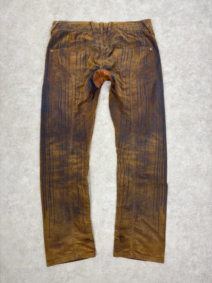 FW2003 Marithé + François Girbaud Brown & Navy Velvet Pants - Image 7