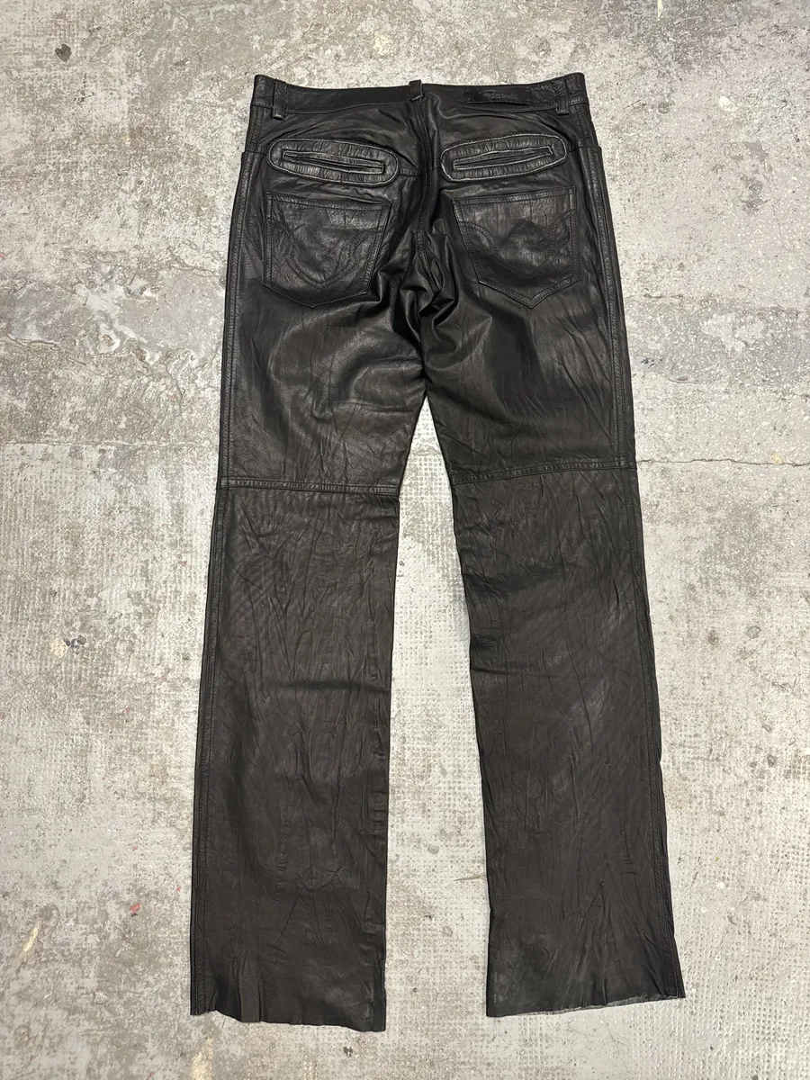 FW2003 Roberto Cavalli Black Avant-Garde Obscure Leather Pants - Image 4