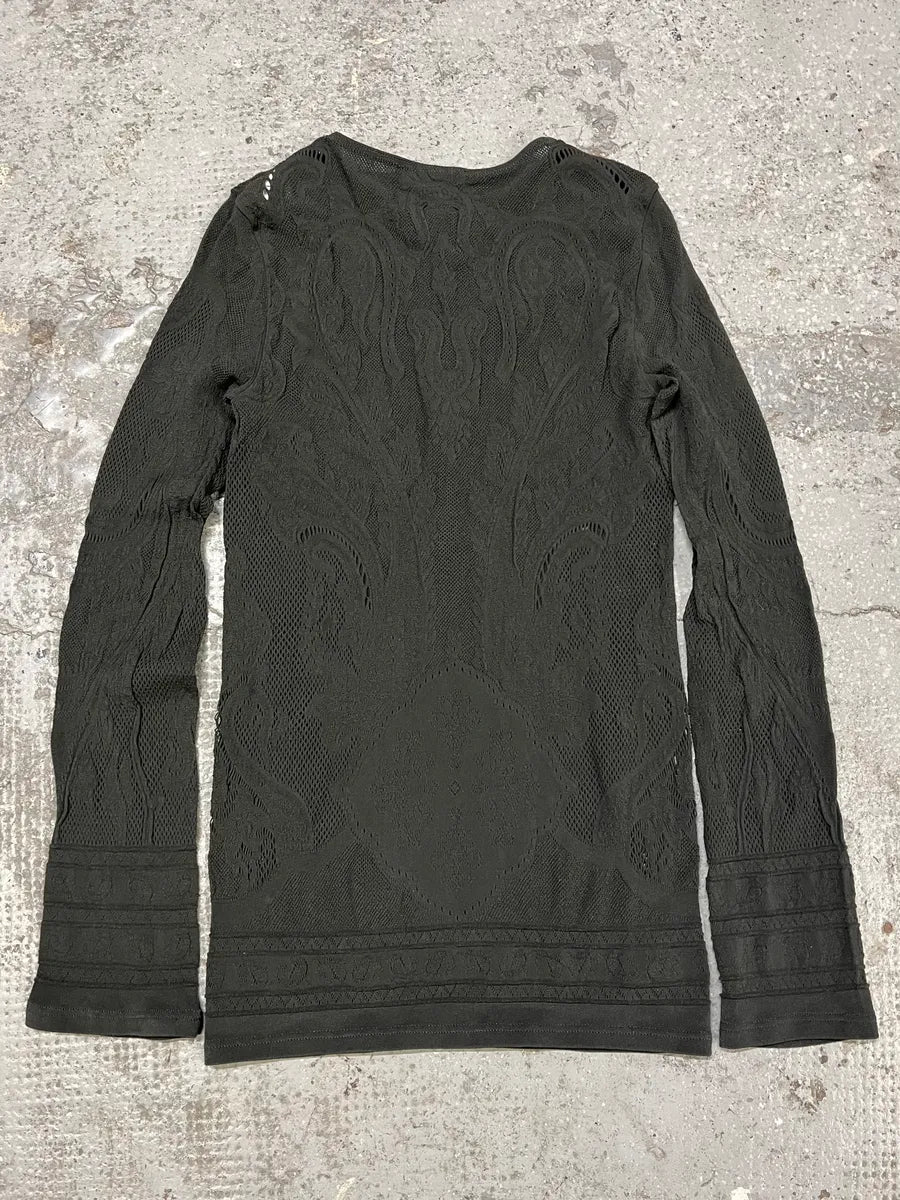 FW2003 Roberto Cavalli Embroidered Black Henley Longsleeves - Image 6