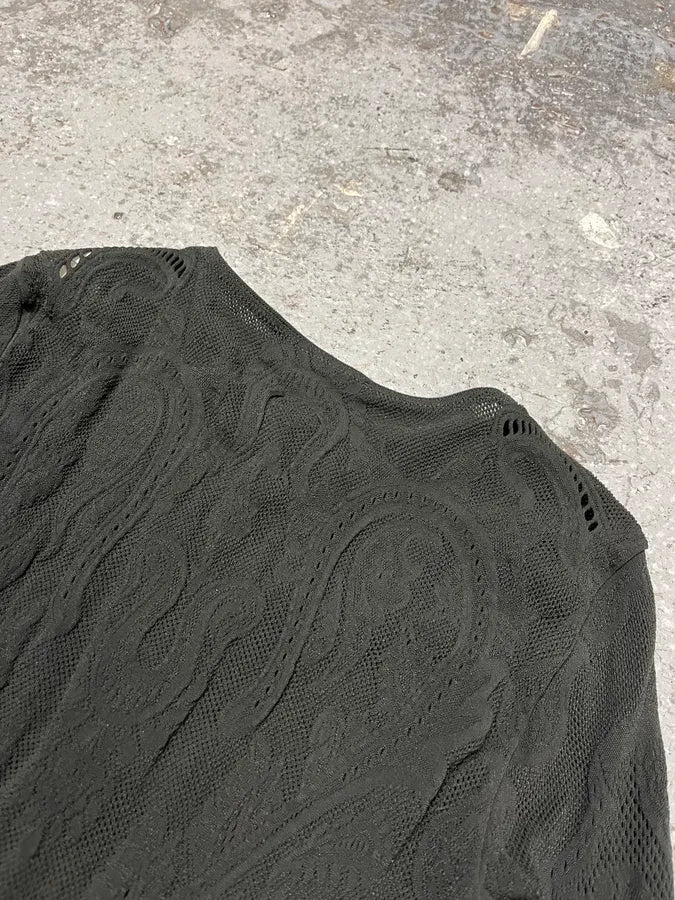 FW2003 Roberto Cavalli Embroidered Black Henley Longsleeves - Image 7