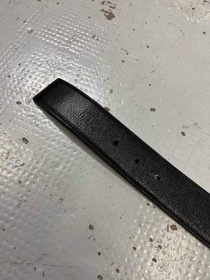 FW2003 Yves Saint Laurent YSL Logo Black Leather Belt - Image 8