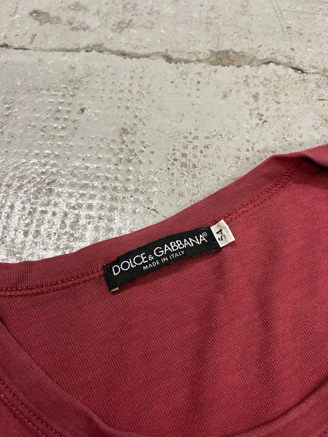 FW2004 Dolce & Gabbana White Tiger Bordeaux T-Shirt - Image 8