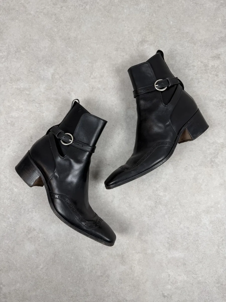 FW2004 Yves Saint Laurent Black Leather Ankle Boots - Image 2