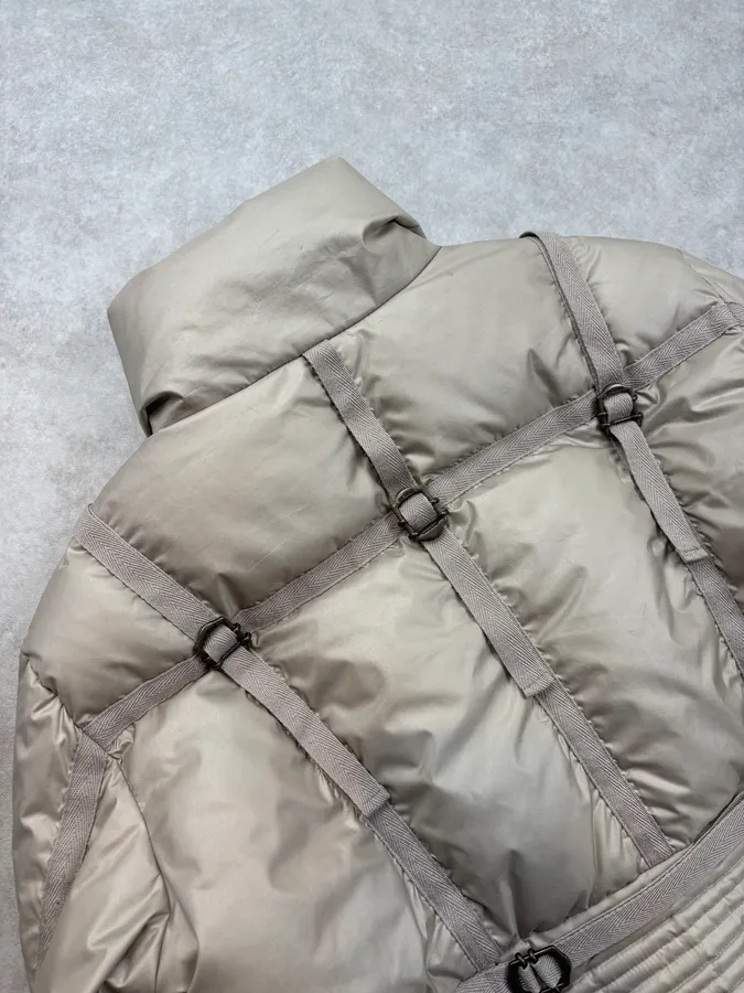 FW2005 Cavalli Beige Bondage Harness Puffer Jacket - Image 9