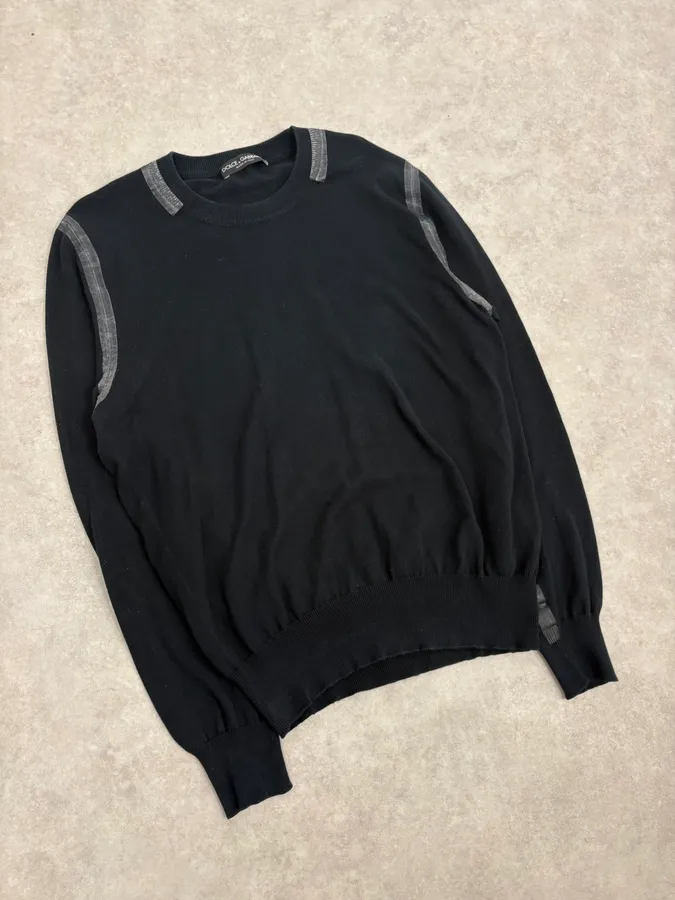 FW2005 Dolce & Gabbana Black Minimalist Sweater - Image 4