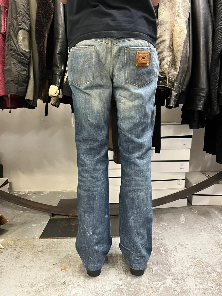 FW2005 Dolce & Gabbana Blue Faded Denim Jeans - Image 2