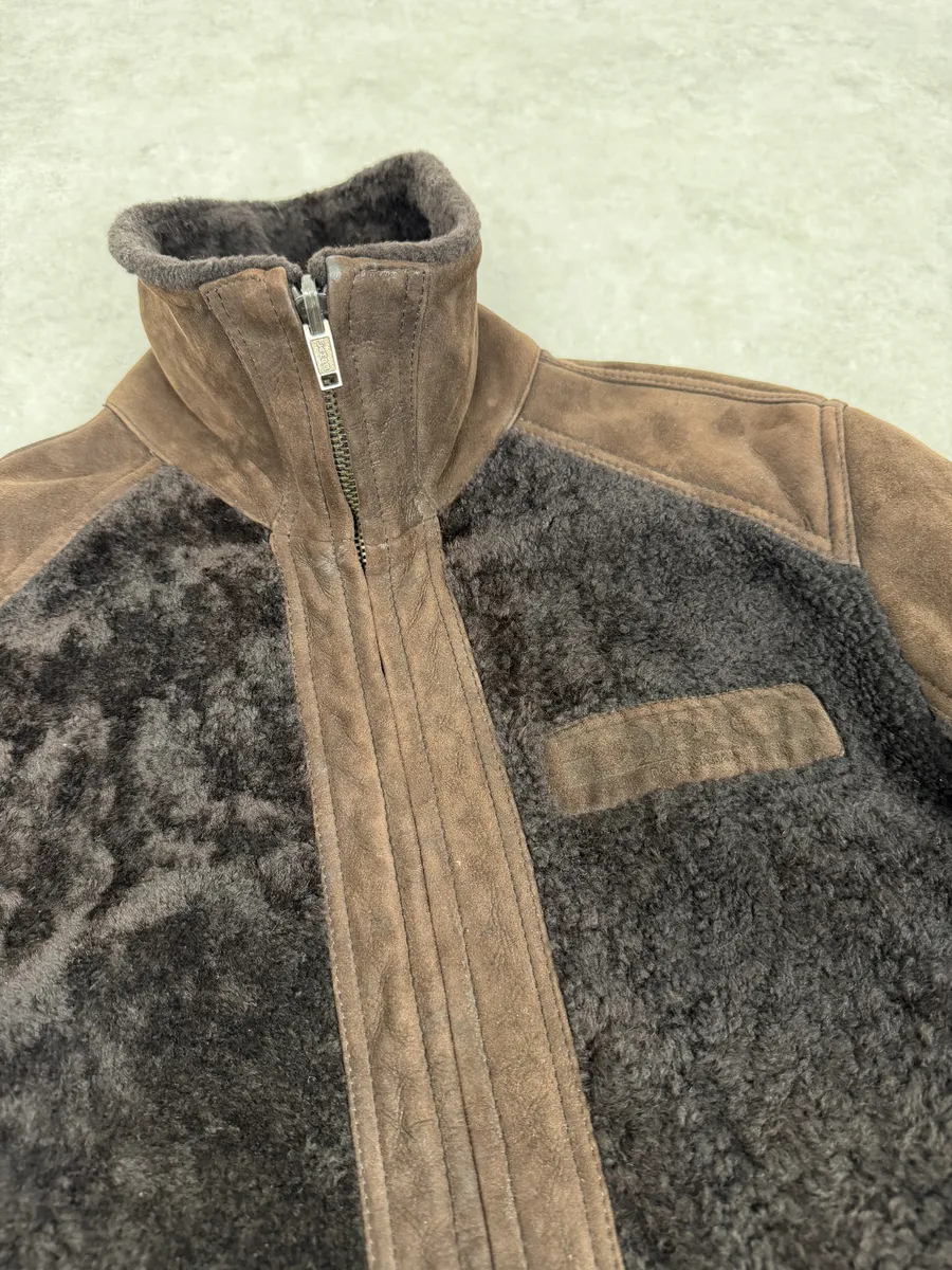 FW2005 Dolce & Gabbana Brown Reversible Shearling Leather Jacket - Image 12