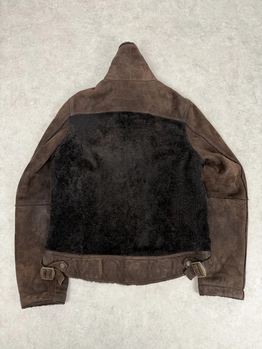 FW2005 Dolce & Gabbana Brown Reversible Shearling Leather Jacket - Image 3