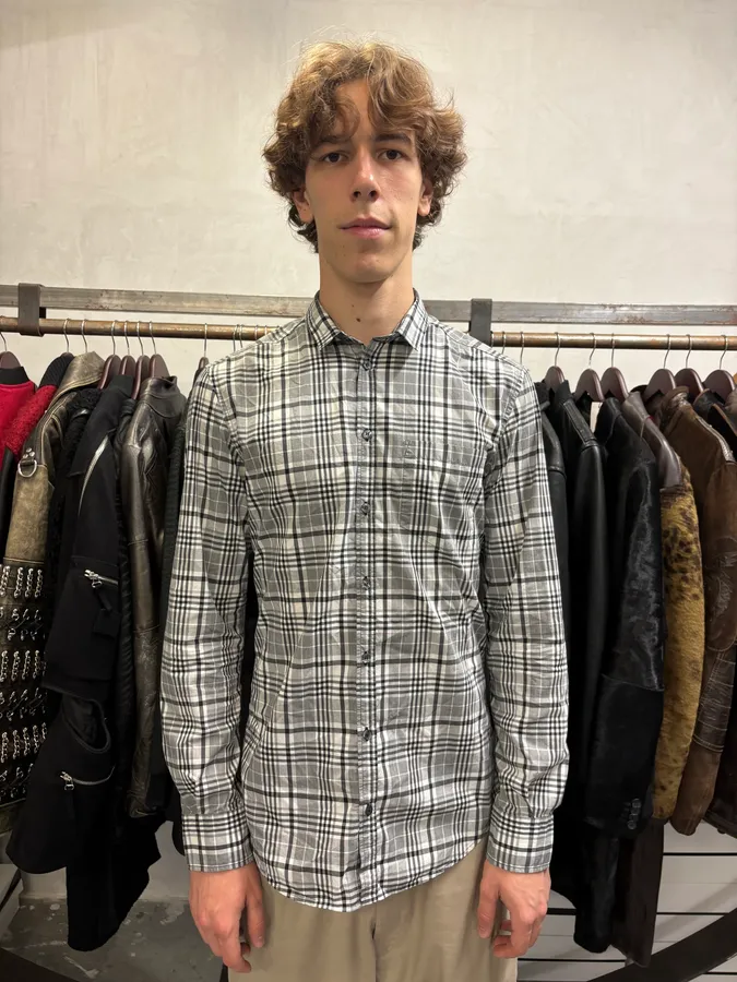 FW2005 Dolce & Gabbana Checkered Grey & White Shirt - Image 2