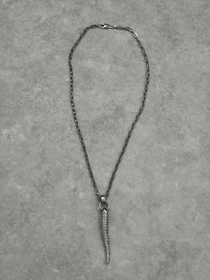 FW2005 Dolce & Gabbana Grey Strass Toith Necklace