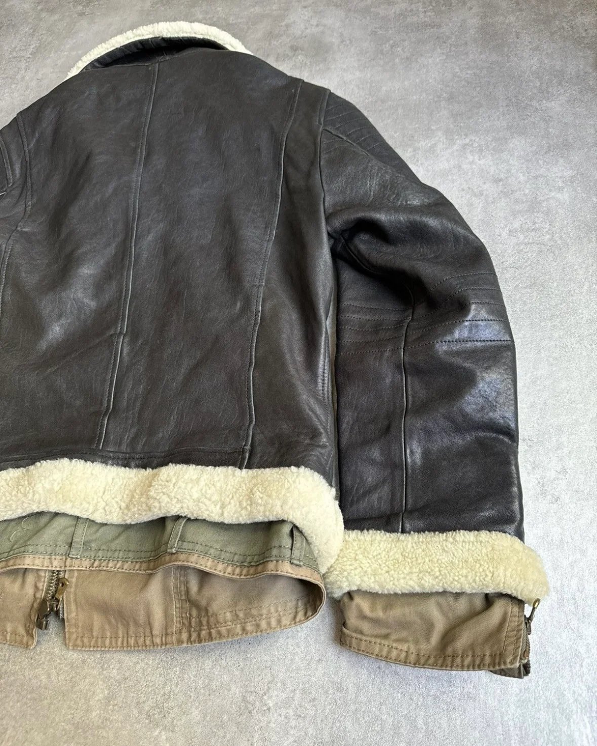 FW2005 Dolce & Gabbana Heavy Shearling Army Combat Jacket - Image 5