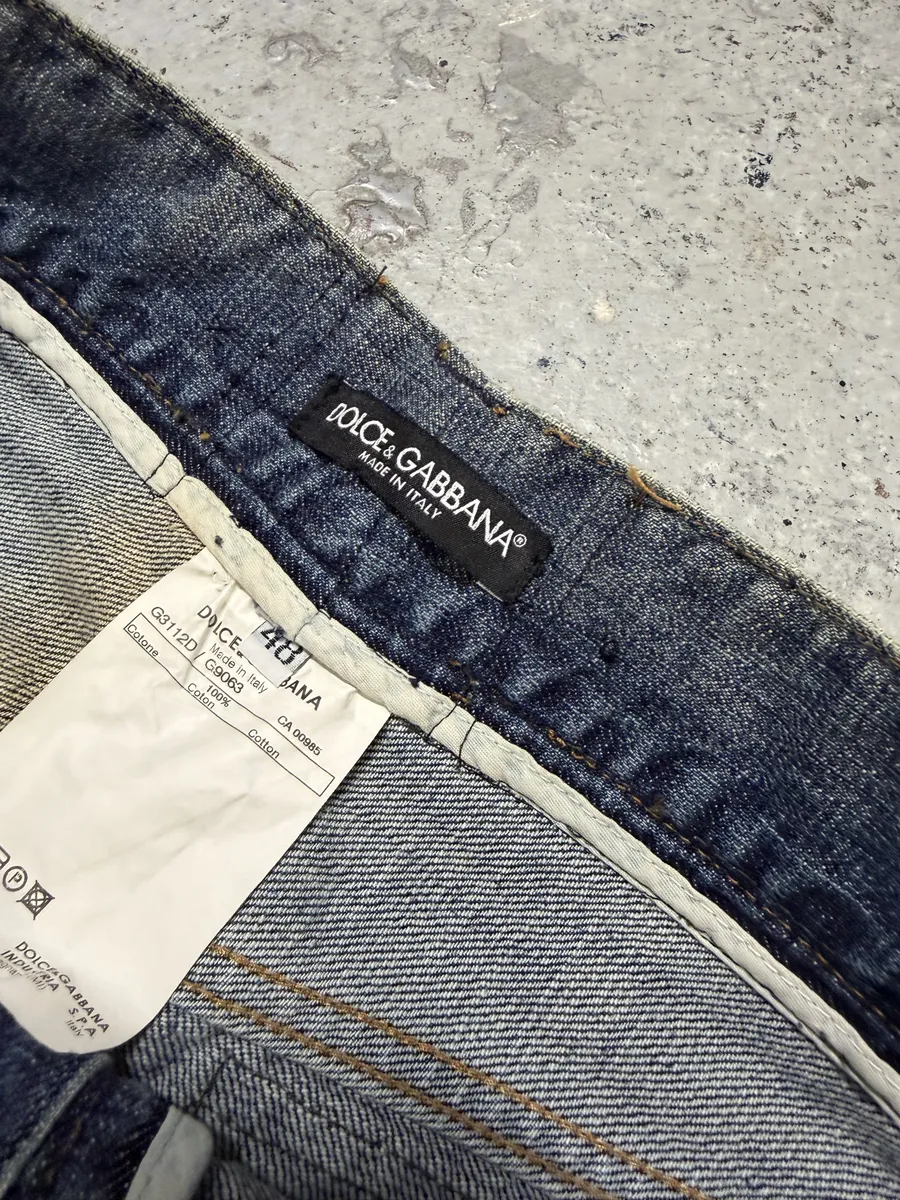 FW2005 Dolce & Gabbana Hybrid Khaki Multi-Pocket Cargo Denim Pants - Image 10