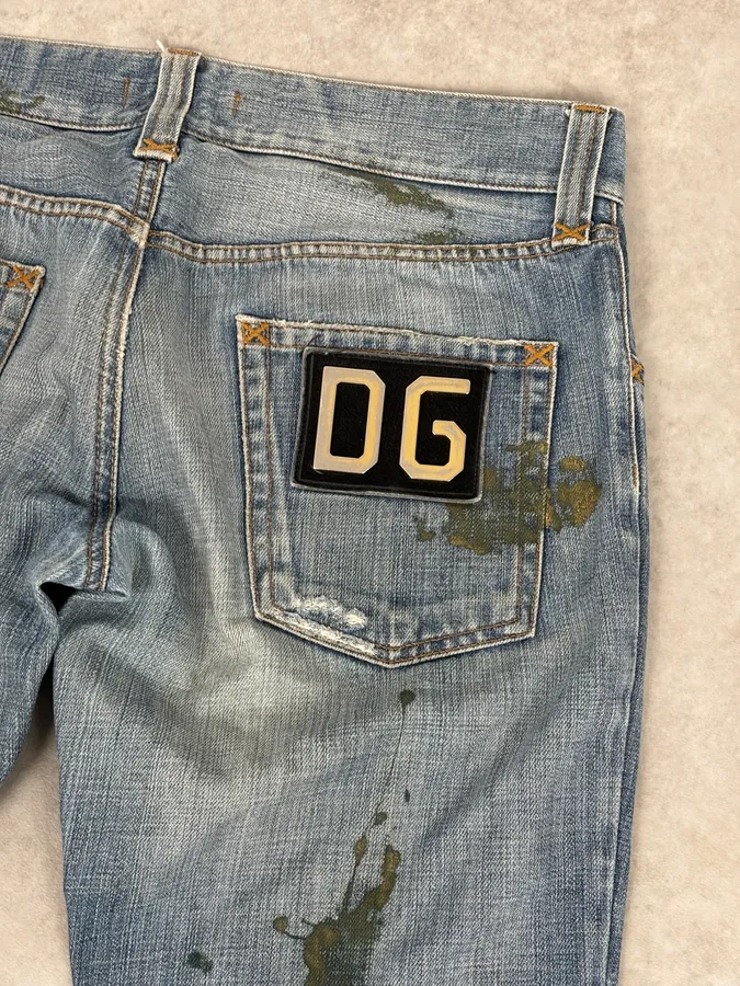 FW2005 Dolce & Gabbana Light Blue Denim Distressed Jeans - Image 9