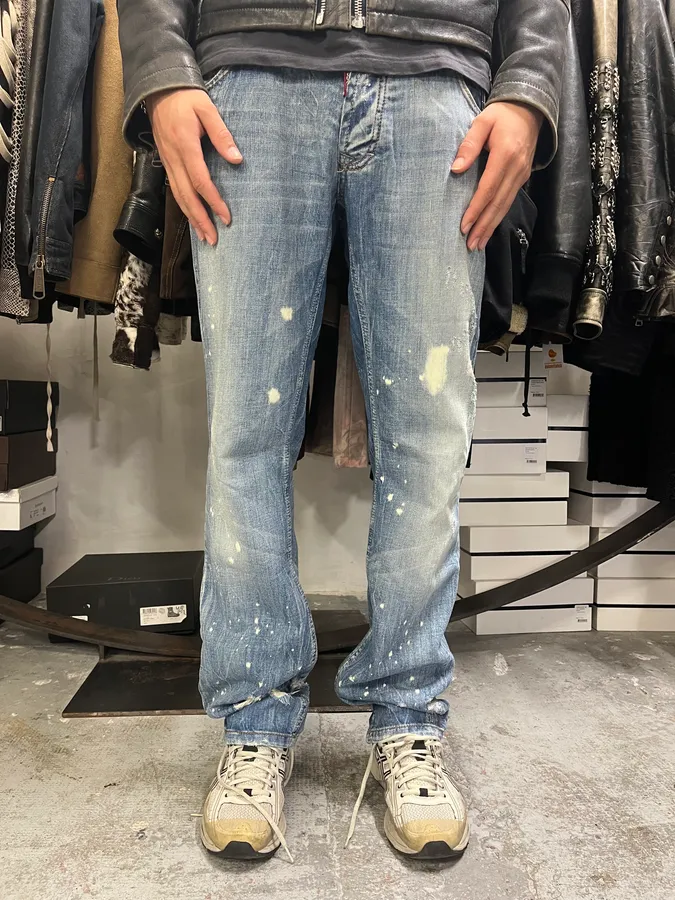 FW2005 DSquared2 Blue Faded Ripped Denim Jeans - Image 2