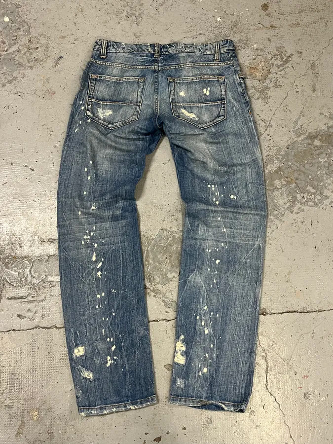 FW2005 DSquared2 Blue Faded Ripped Denim Jeans - Image 6