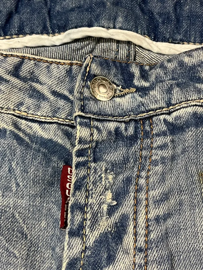 FW2005 DSquared2 Blue Faded Ripped Denim Jeans - Image 7