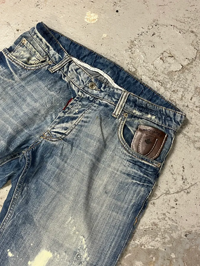 FW2005 DSquared2 Blue Faded Ripped Denim Jeans - Image 8