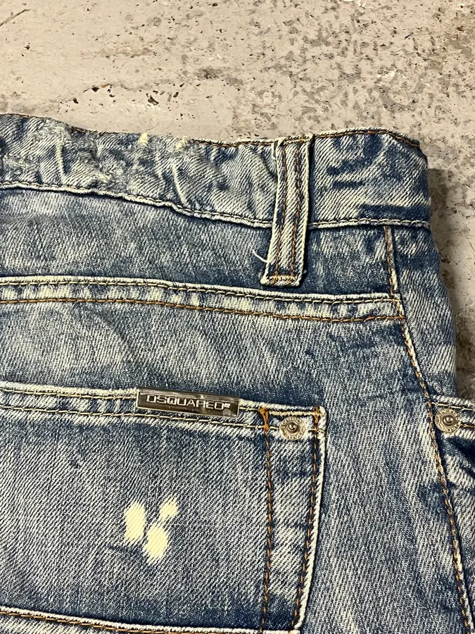 FW2005 DSquared2 Blue Faded Ripped Denim Jeans - Image 9