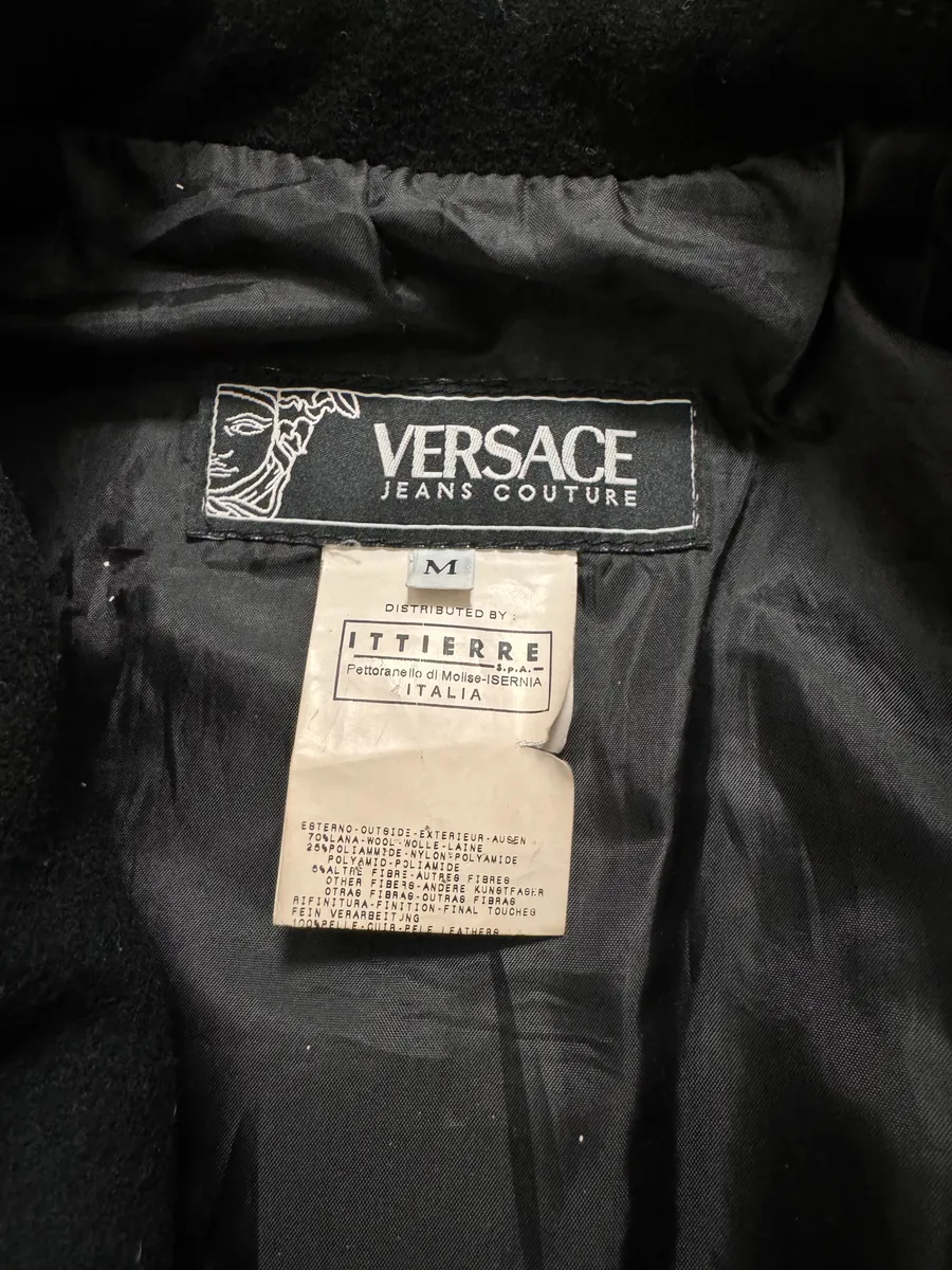 FW2005 Versace Asymmetrical Black Zipped Wool Jacket - Image 5