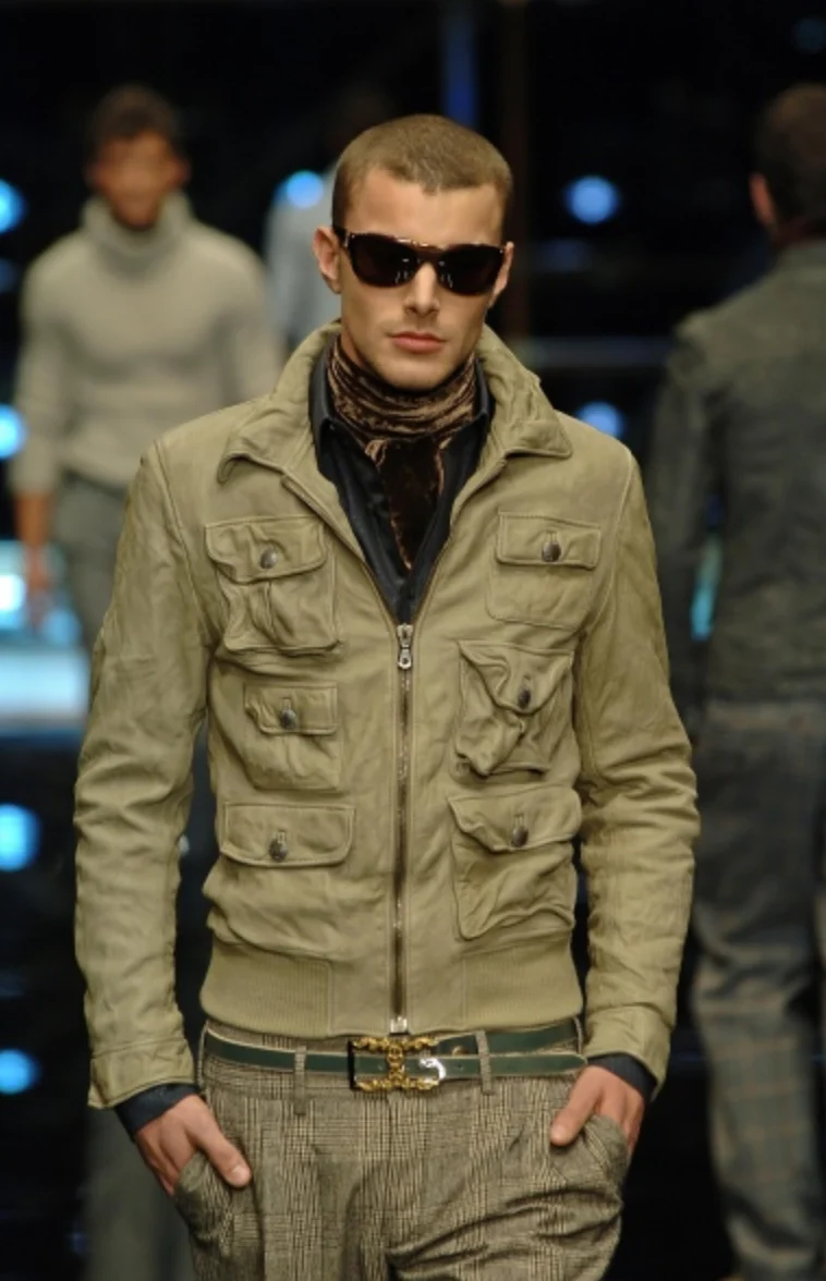 FW2006 Dolce & Gabbana Beige Lambskin Multi Pockets Leather Jacket - Image 2