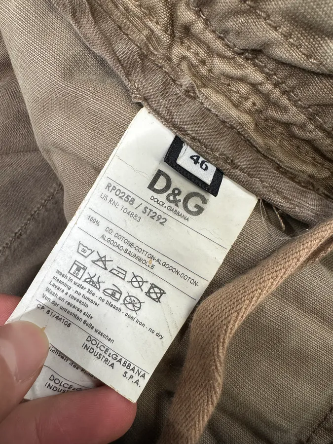 FW2006 Dolce & Gabbana Cargo Beige Army Pants - Image 9