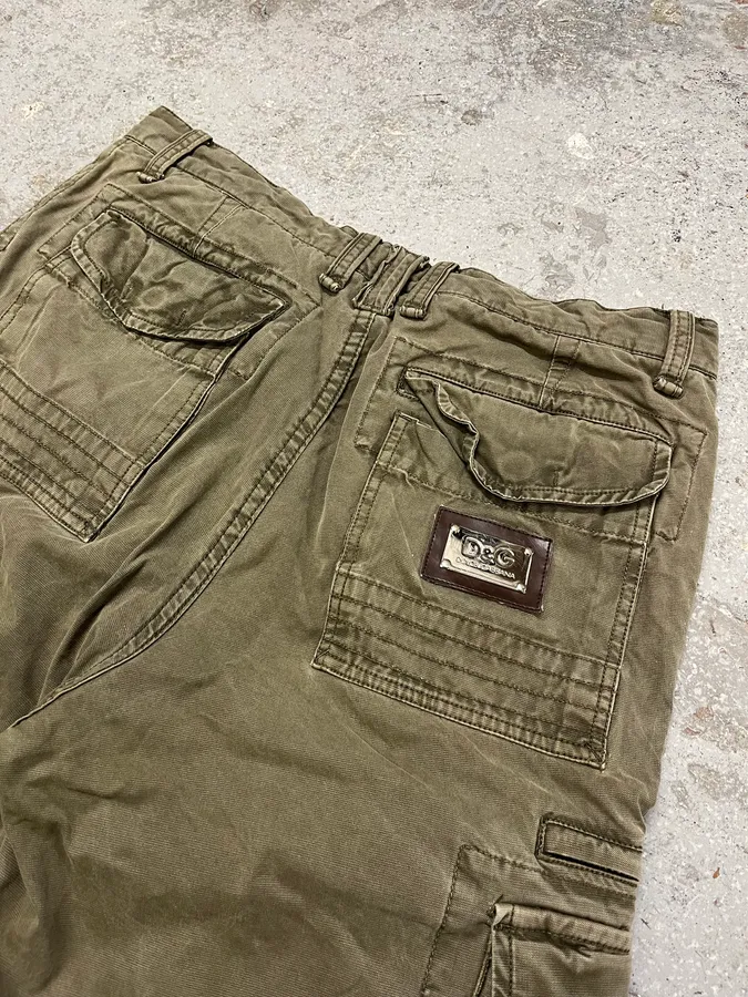 FW2006 Dolce & Gabbana Olive Multi Pockets Cargo Pants - Image 11