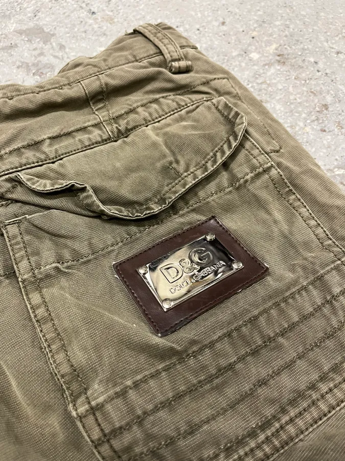 FW2006 Dolce & Gabbana Olive Multi Pockets Cargo Pants - Image 12