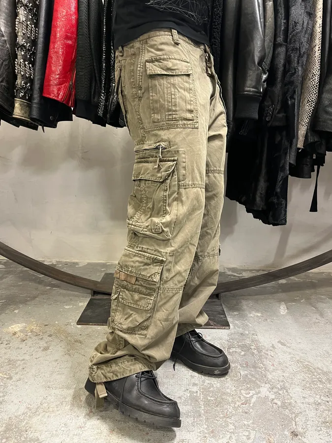 FW2006 Dolce & Gabbana Olive Multi Pockets Cargo Pants - Image 3