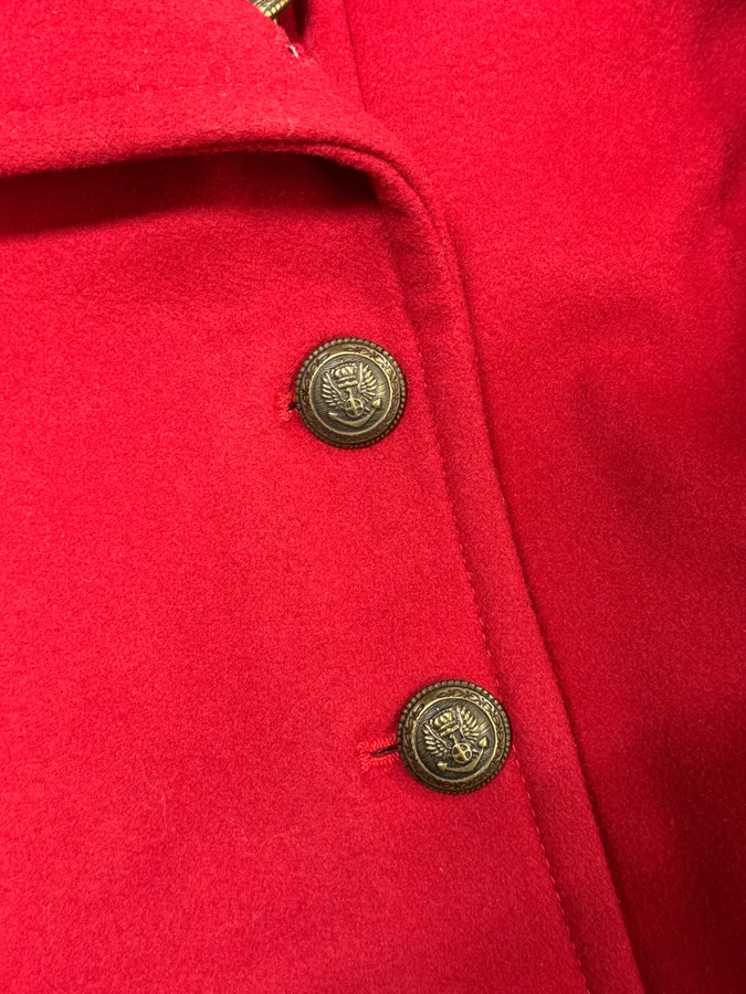 FW2006 Dolce & Gabbana Red Wool Double-Breasted Officer Coat - Image 7