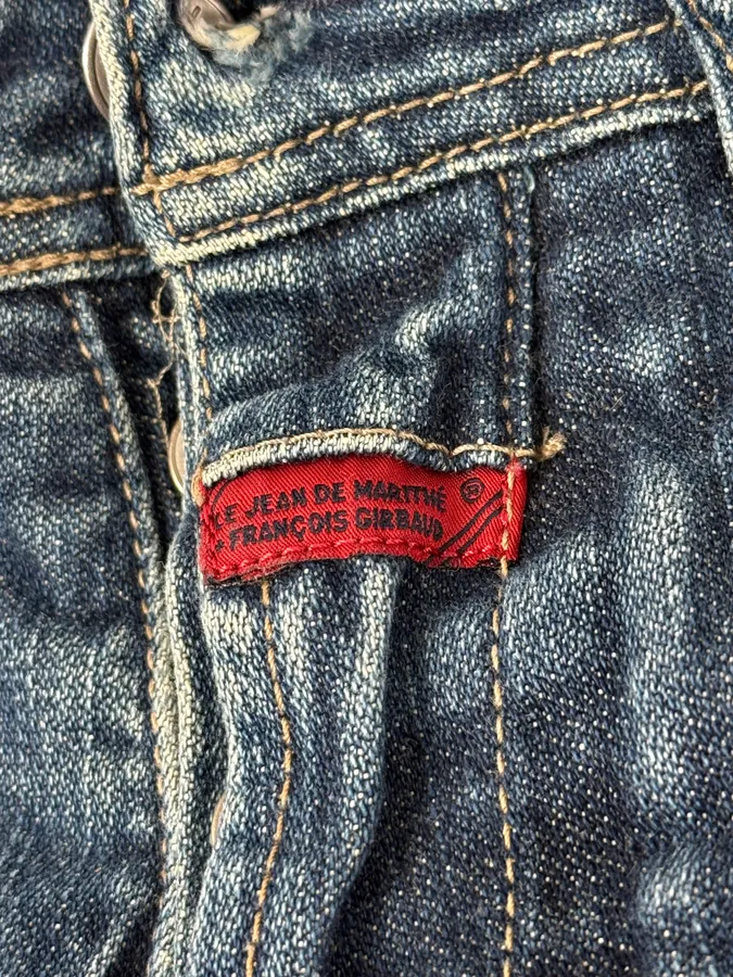 FW2006 Marithé + François Girbaud Navy Patch Blue Cozy Large Denim Jeans - Image 10