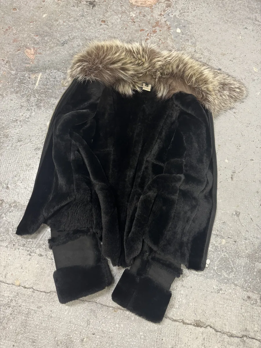 FW2006 Roberto Cavalli Black Fur Premium Leather Jacket - Image 5
