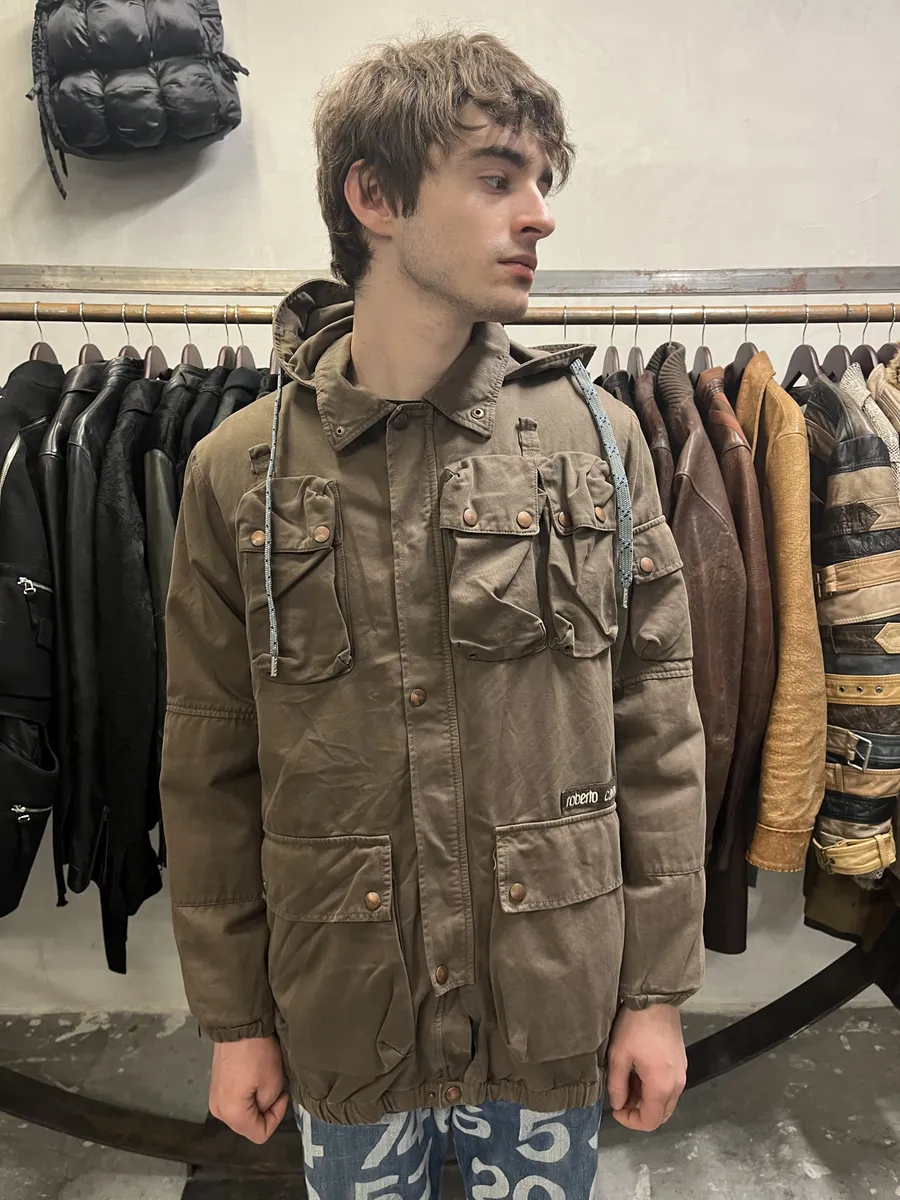 FW2006 Roberto Cavalli Utility Multi-Pockets Brown Jacket - Image 2
