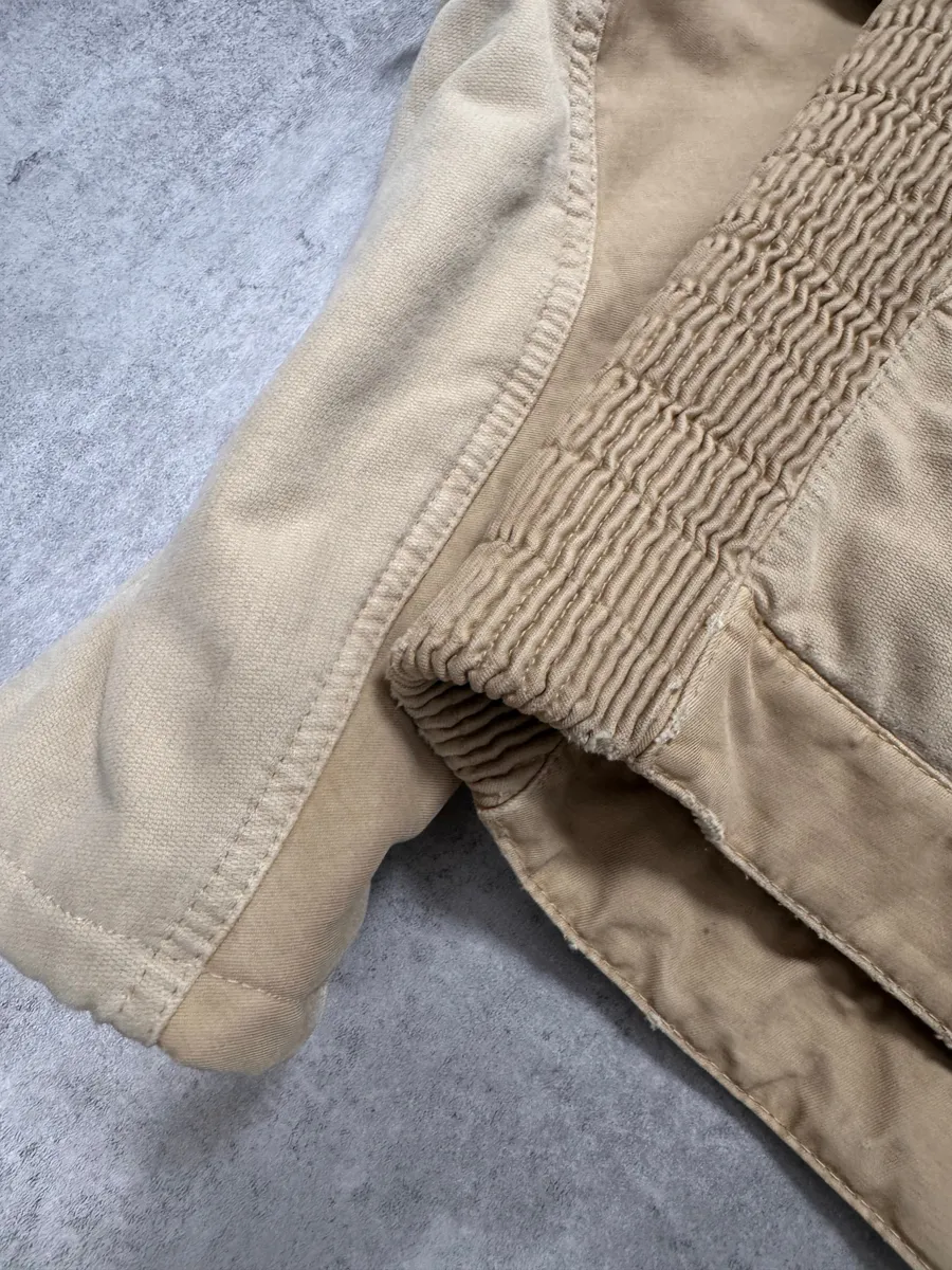 FW2007 Dsquared2 Biker Reinforced Beige Denim Jacket - Image 6
