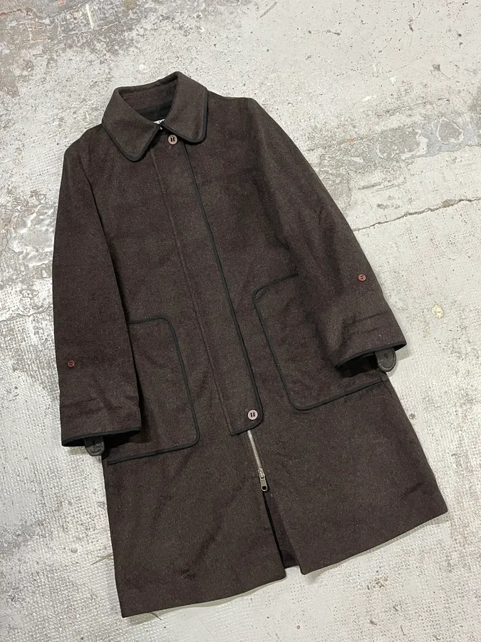 FW2007 Maison Martin Margiela Brown Wool Cargo Pocket Coat - Image 5